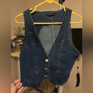 New jean vest large